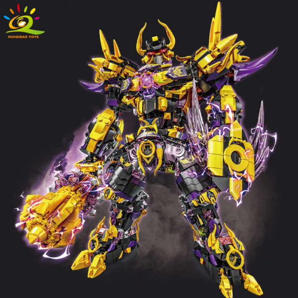 91a0b9f80060171e HUIQIBAO SunWuKong Warrior Mech Robot Building Blocks MOC Chinoiserie Action Figure Brick Children City Construction Display Toy