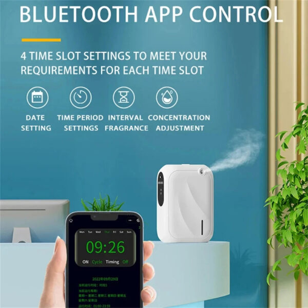 Coverage 200m³ Scent Machine Hotel Aroma Diffuser Wall Mounted Essential Oil Diffuser For Home Fragrance Bluetooth APP Control