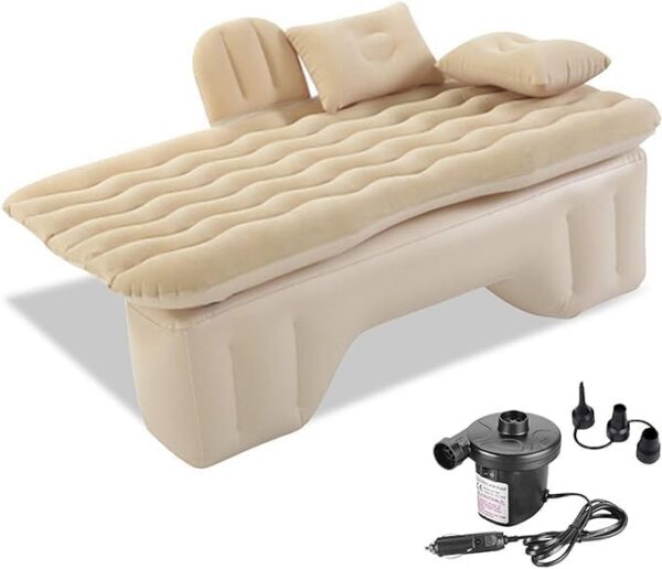 Car Air Mattress Back Seat for GMC Sierra 1500 2500 3500, Double-Sided Flocking, Black