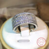 91c60cabc883d46b Sterling sier Eternity Three Rows ring Diamond cz Engagement Wedding Rings for women Men Finger Party Jewelry Wholesale