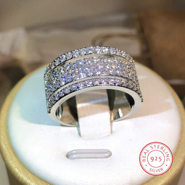 91c60cabc883d46b Sterling sier Eternity Three Rows ring Diamond cz Engagement Wedding Rings for women Men Finger Party Jewelry Wholesale