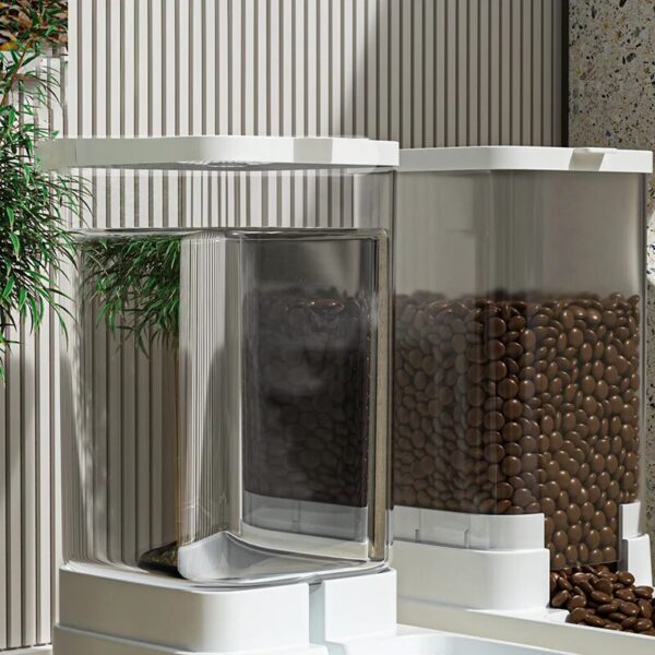 91cfe84d734ba4ee HOOPET Dog Feeder Cat Automatic Feeding Water Bowl Transparent Pet Food Storage Dispenser Container Puppy Kitten Accessories