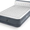 91e06210e9b3be60 Intex 64447ED Dura-Beam Deluxe Ultra Plush Air Mattress with Headboard: Fiber-Tech – Queen Size – Built-in Electric Pump – 18in Bed Height – 600lb Weight Capacity