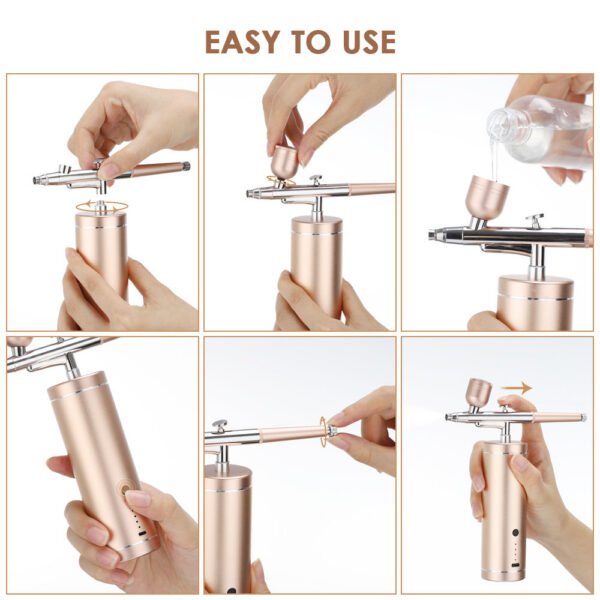 Nano Spray Oxygen Injector Airbrush High Pressure Mist Sprayer Water Jet Facial Cleansing Skin Moisturizing Beauty Apparatus