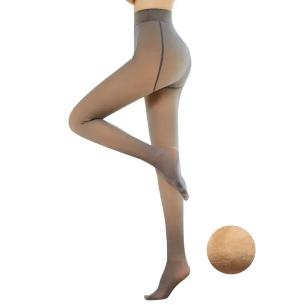 91e9ec82efc4baad Socks & Hosiery Women Winter Warm Fake Translucent Pantyhose Thicken Faux Fleece Lined Seamless Stockings Slimming Legs Opaque Footed