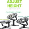 Adjustable Raised Cat Food Bowl, Tilted Elevated Bowl (1-Pack, Black)