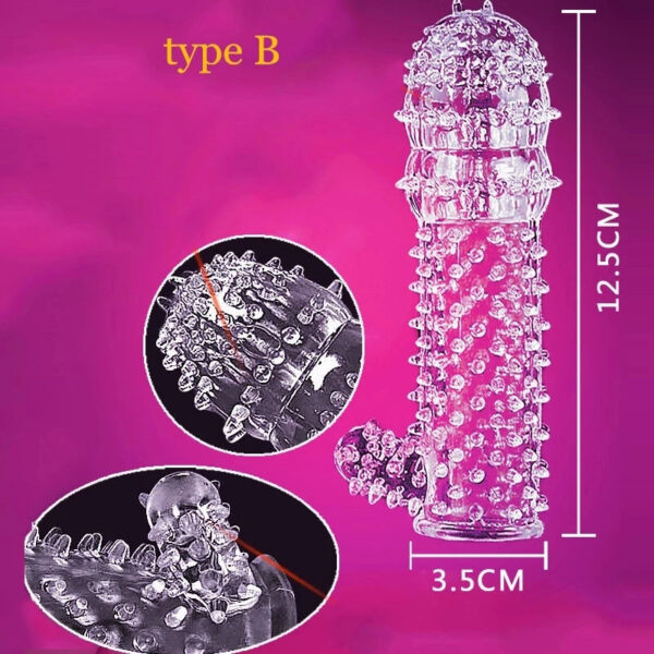 91f3448825cfd914 Spike Condoms Penis Extension Sleeves Sex Toys For Men Delay Ejaculation Reusable condoms Enlargement Sperm Lock Cock Ring 5pcs