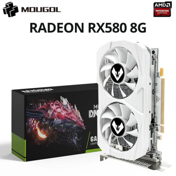 91fadb119a138b5f MOUGOL Radeon RX580 2048SP 8G Graphics GDDR5 Memory AMD Gaming Card 256Bit DP DVI Interface Directx12 for Desktop Computers
