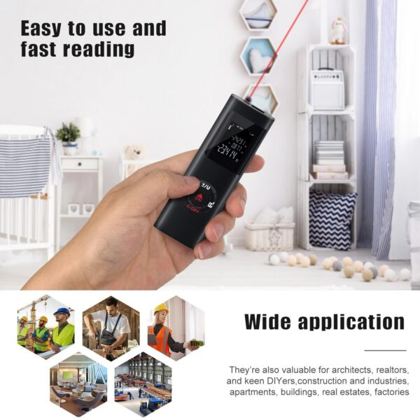 40M/60M Mini Smart Distance Meter Measure Infrared Rangefinder USB Rechargeable Portable Handheld Laser Range Finder Tools