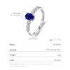 MODIAN 925 Sterling Silver Vintage Exquisite Basic Oval Blue Zirconia Finger Ring for Women Statement Ring Jewelry Gift