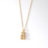 Classic Gold Plated Bear Necklace for Women Fashion Full Diamond Multi color Zircon Pendant Stainless Steel Chain