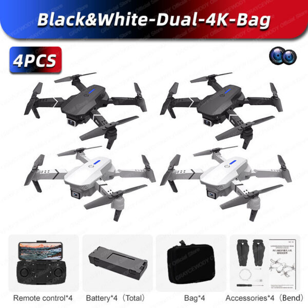 9226ac7919112812 New E88Pro 4PCS Drone 4K Professinal With Wide Angle Dual HD Camera Foldable RC Helicopter WIFI FPV Height Hold Apron Sell
