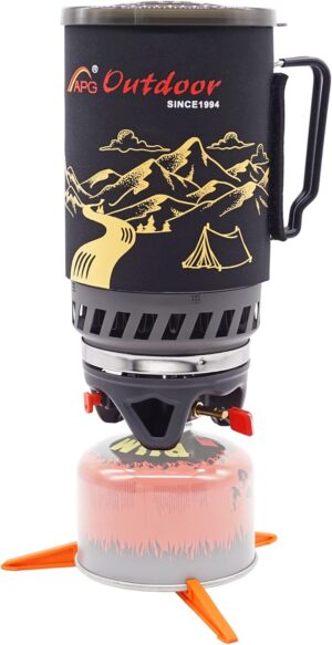 92342a90444b6331 APG 1.4-Liter Camping Stove Cooking System Propane Butane Burner Outdoor Hiking Backpacking Camp Gas Stove Fast Boil Fuel Efficient Flash Cooking