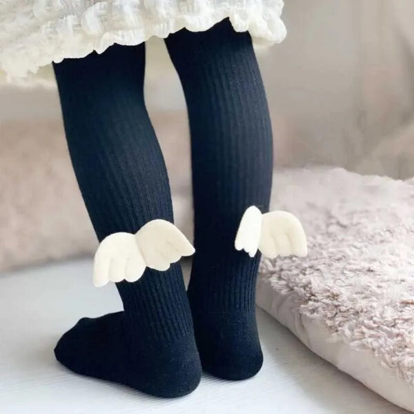 9248e2b853428fe6 Socks & Hosiery New Fashion Angel Wings Kids Stockings For Girls Autumn Spring Soft Cotton Baby Tights Knitted Toddler Children Pantyhose