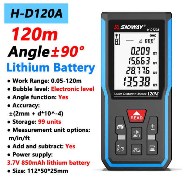 9256413f732a2a8a Pofessional Laser Distance Meter 50m 70m 100m 120m Rangefinder High Accuracy Digital Range Finder Build Measure Device