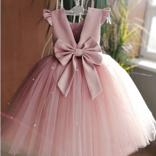Toddler Red Christmas Princess Dress 12M Baby Girl One Year Birthday Party Tutu Gown Newborn Babe Bow Beading Xmas Costume