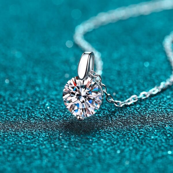 9277f9fe1841c86e Smyoue 1-3CT 9MM Real Moissanite Necklace Sterling Sier Round Brilliant Cut Lab Created Diamond Pendant for Men Women Box