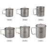 Lixada Ultralight Titanium 300/350/550/650ml Outdoor Cup Camping Picnic Water Mug Tableware with Foldable Handle