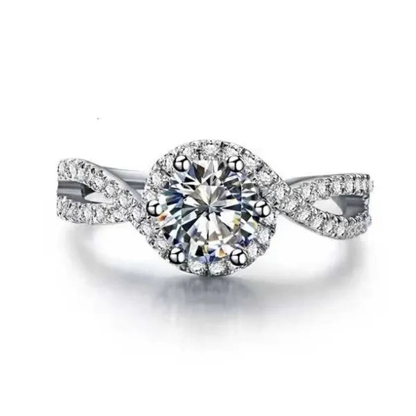 Emerald Cut 2ct Diamond Cz Ring Sterling Sier Promise Engagement Wedding Band Rings for Women Gemstones Party Jewelry Gift