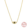 CANNER Sterling Sier Exquisite Eye Diamond Stone Pendant Necklace for Women Chain Choker Necklaces Fine Jewelry Collares