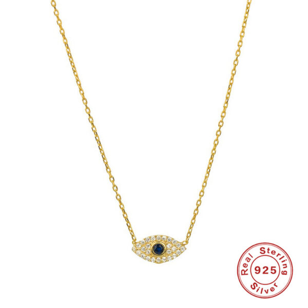 CANNER Sterling Sier Exquisite Eye Diamond Stone Pendant Necklace for Women Chain Choker Necklaces Fine Jewelry Collares