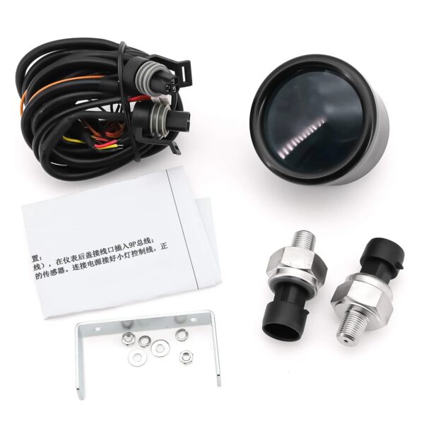 92b6af9213381179 A Triple Dual Display Air Pressure Guage LED Digital Air Suspension Gauge 0-220PSI with 3pcs/2pcs 1/8NPT Sensors For Car Gauge