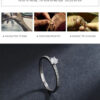 Modian Solid 925 Sterling Silver Simple Round Clear CZ Finger Rings For Women & Girls Cassic Wedding Statement Fine Jewelry Gift