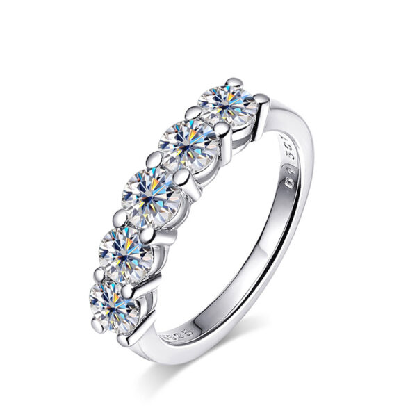 KNOBSPIN D Color 4mm Moissanite Diamond Rings for Women Classic Match Wedding Eternity Band with GRA s Sterling Sier Ring