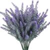 GTIDEA 4pcs Artificial Flowers Flocked Plastic Lavender Bundle Fake Plants Wedding Bridle Bouquet Indoor Outdoor Home Kitchen Office Table Centerpieces Arrangements Christmas Decor