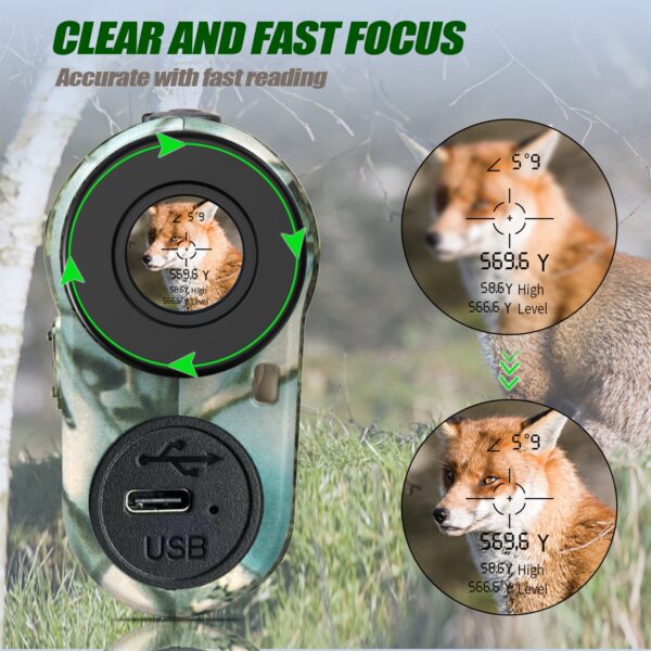 REVASRI Laser Rangefinder 1000 Yards Rechargeable Battery Hunting Range Finder with Target Acquisition Technology E