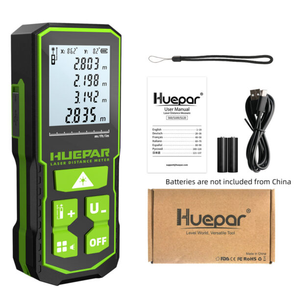 Huepar Rangefinder S60/S100/S120 Red Beem Laser Distance Meter LCD Digital screens Test Tools