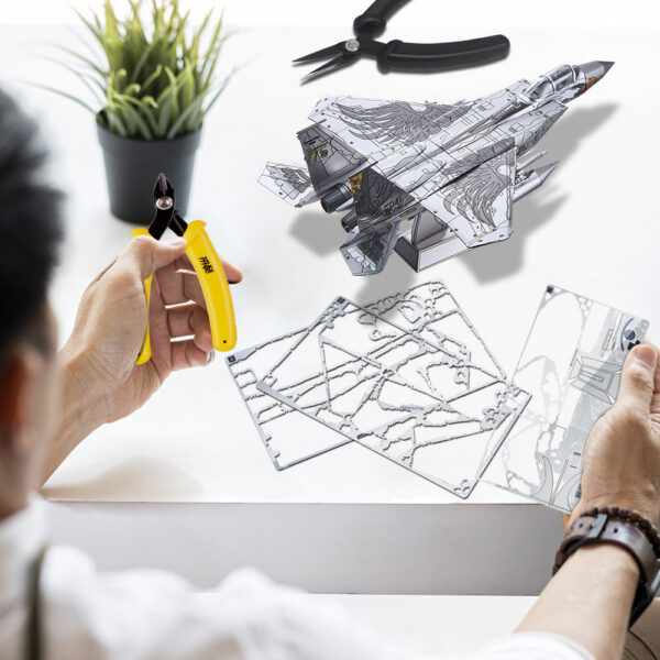 93082d935ccea376 Piececool 3D Metal Puzzles F-15 Assembly Model Kits Adult DIY Fighter Aircraft Jigsaw for Collection Birthday Gifts
