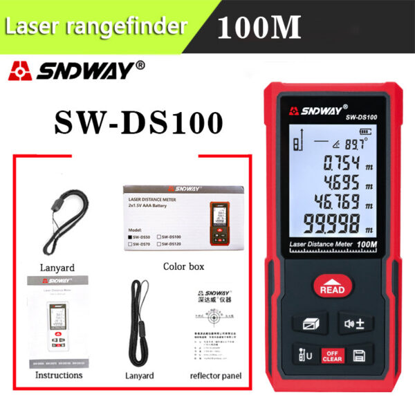 SNDWAY Distance Digital Rangefinder Mini Tape Measure Range Finder Professional M/In/Ft Laser Measuring Meter
