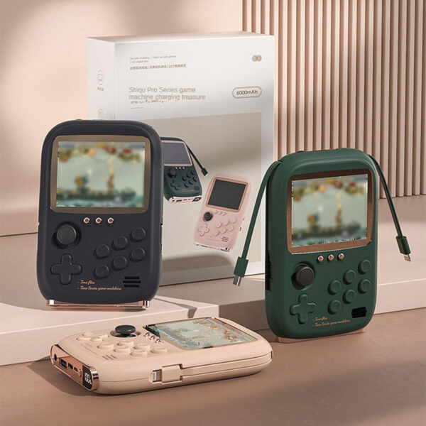932154b5a7dce834 DY19 Mini Power Bank Portable Retro handheld Console 6000mAh capacity 3.2 Inch Soft Light Color Screen 10000+ Game