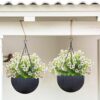 9349ebfc0f6e4608 Grunyia 10 Bundles Artificial Flowers Outdoor UV Resistant Fake Flowers No Fade Faux Plants Garden Porch Window Box Decorating (White)