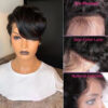 934b8abc26f8019d Pixie Cut Transparent Wigs For Women Straight Short Bob T Part Lace Wig Prepluck Brazilia Human Hair