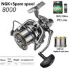 NHUE Big Spinning Fishing 8000-14000 9000 10000 12000 Max Drag 20KG Sea Reel Free e Saltwater Freshwater Fish Pesca
