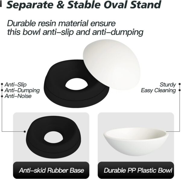 935c90917308dcfa 2Pcs Cat Bowls Elevated Cat Food Bowl Adjustable Cat Dish Anti-Slip and Anti-Noise Raised Cat Bowl Protecting Pet’s Spine Thickened Plastic Bowl Suitable for Indoor Cats, 17 Oz