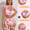Avidlove for Women Sexy Strappy Underwire Push Up Bra Garter Set Lingerie with Chain