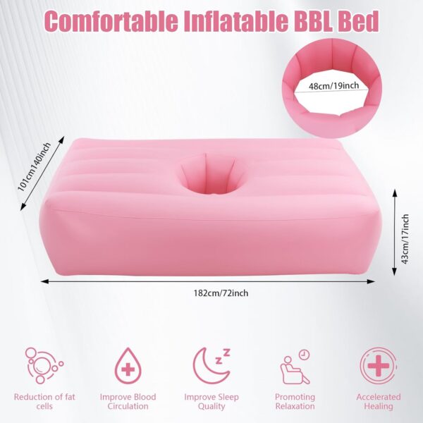 936025c230239c36 BBL Bed 72" x 40" Inflatable Mattress with Hole, BBL Bed After Surgery for Sleeping, Ergonomics PVC Pregnancy Bed, Inflatable Mattress Air Mattress for Camping Traveling Hiking (Black)