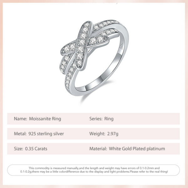 936a879f7b06d956 Follow Cloud 0.35 Carat Moissanite Wedding Diamond Band Women Rings X Cross Shape Sterling Sier D Color Ring Fine Jewelry