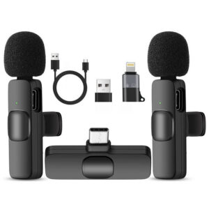 9373320bf02a11a5 Mini Portable Wireless Tie Microphone Lavalier Mic For Iphone Android MobilePhone Interview Recording Live Vlog Broadcast Gaming