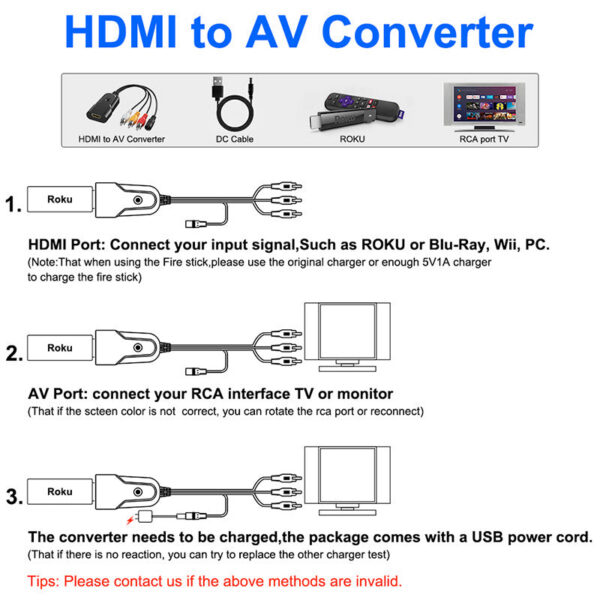 TO AV/RCA CVBS Mini Adapter HDMI2AV HDMI AV (CVBS) for PS3/PC/VCR/NTSC