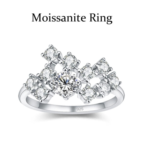 Szjinao Certified Total Is 1.5ct Full Moissanite Ring Woman With Many Stones Sier Infinity Trend Jewelry For Engagement New In