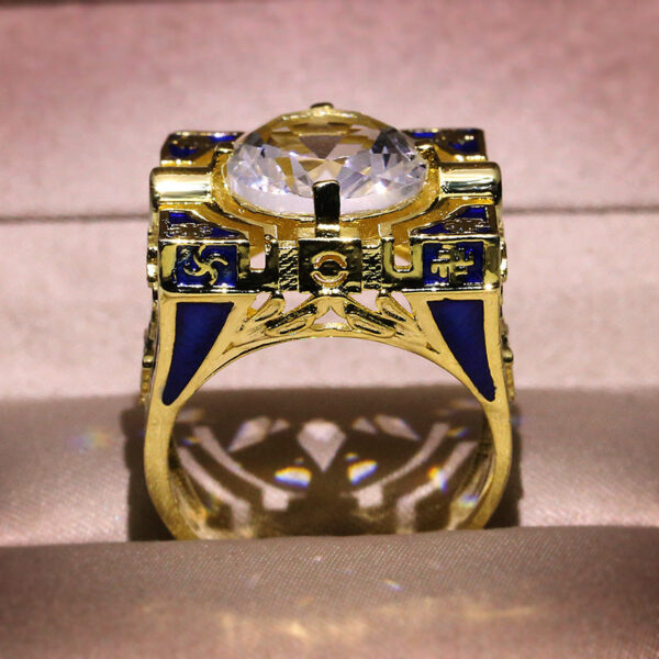 939cca54cdadc174 HOYON 14K Yellow Gold Color Ring for Men Sliver Squar Invisible Setting Natural Diamond Zircon Jewelry Bands Gemstone Rings