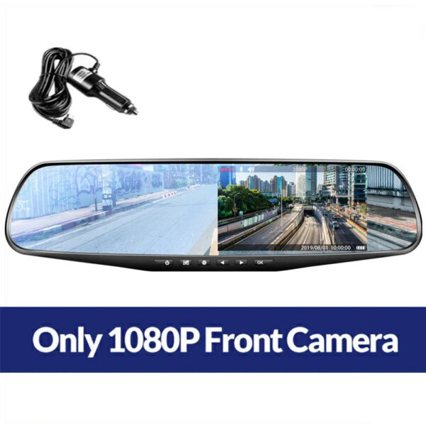 939d2ce9ad47b1c9 4.3 Inch Driving Recorder Car DVR Rearview Mirror Dual Lens Car Recorder 1080P IPS Front and Rear Camera Registrar Black Box New