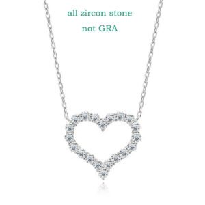 939e96a98dafa931 Smyoue 2CT Pass Tested Moissanite Heart Necklace for Women S Sier Plated Platinum Simulated Diamonds Pendant Birthday Gift
