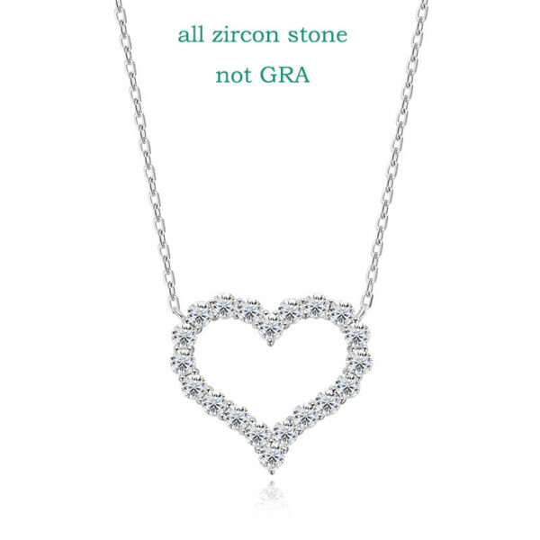 Smyoue 2CT Pass Tested Moissanite Heart Necklace for Women S Sier Plated Platinum Simulated Diamonds Pendant Birthday Gift