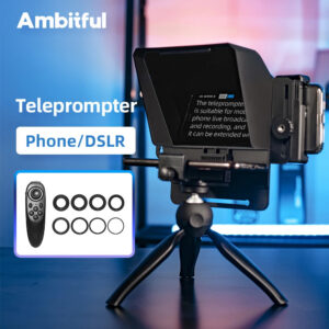 93a78d60ad658b2d Ambitful Phone and DSLR Recording Mini Teleprompter Portable Inscriber Mobile Teleprompter Artifact Video With Remote Control