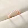 Trumium Sier Wedding Round Zirconia Diamond Full Eternity Stackable Engagement Ring for Women Jewelry 3mm